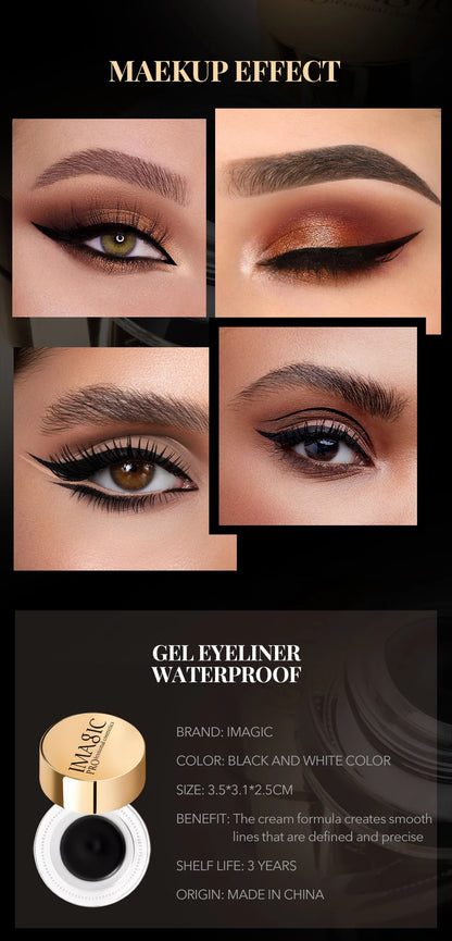 3-Color Gel Eyeliner Waterproof Quick Dry Long-Lasting