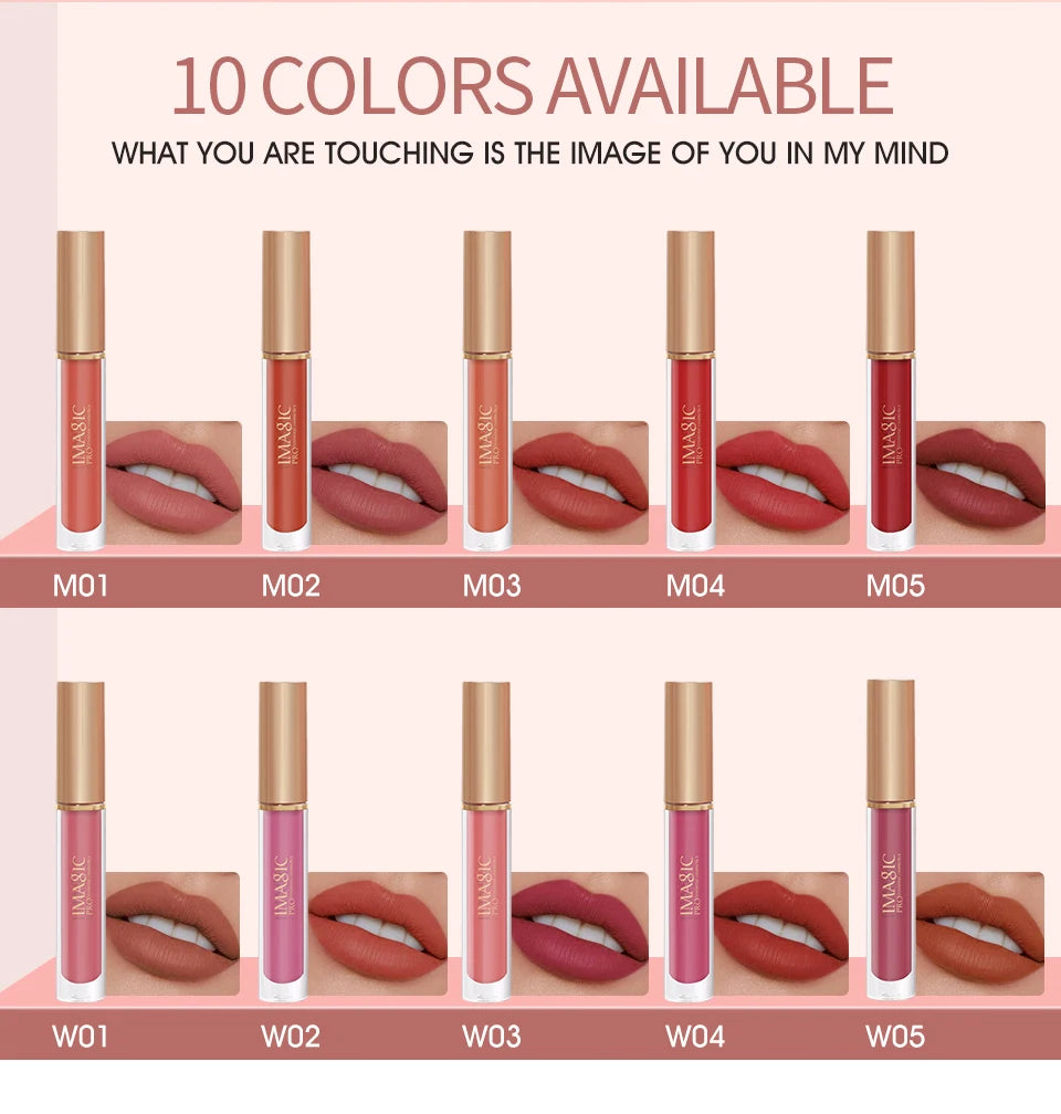 5-Color Set Waterproof Matte Nude Color Lipstick Lip Gloss