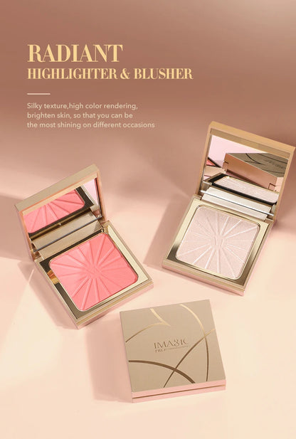 Brightening Highlighter&Cheek Blush Palette 8-Color