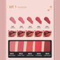 5-Color Set Waterproof Matte Nude Color Lipstick Lip Gloss