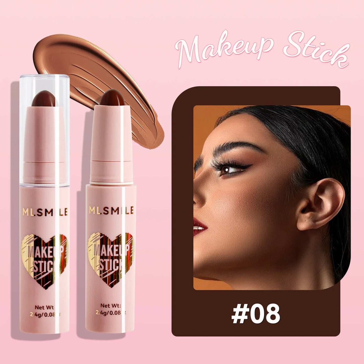 8 Color High Gloss Pearl Contouring Stick Face