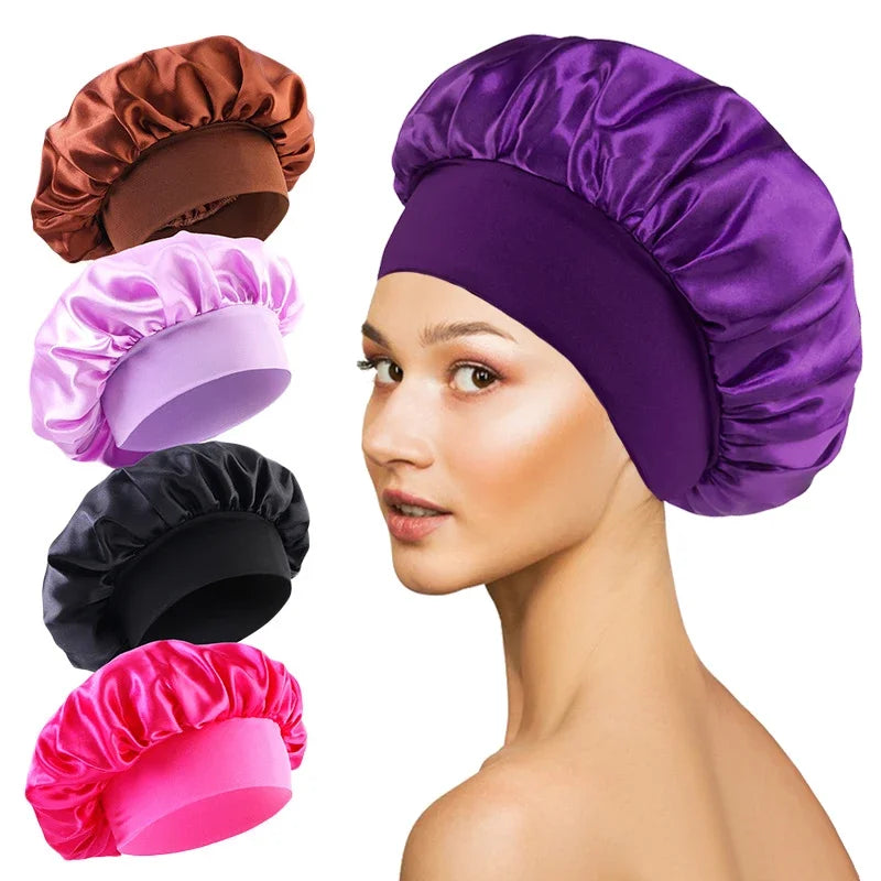 1pcs Soft Silk Satin Lined Bonnet Large Satin Hair Bonnet