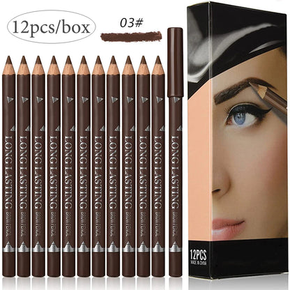 6/12Pcs Eye Brow Pencil Waterproof Professional