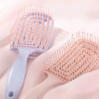 1Pcs Elastic Massage Comb Hollow Out Hair Brush Scalp Massage