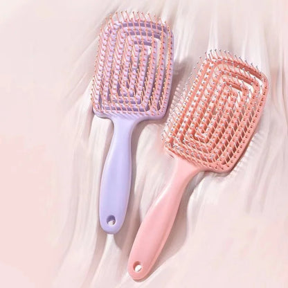 1Pcs Elastic Massage Comb Hollow Out Hair Brush Scalp Massage