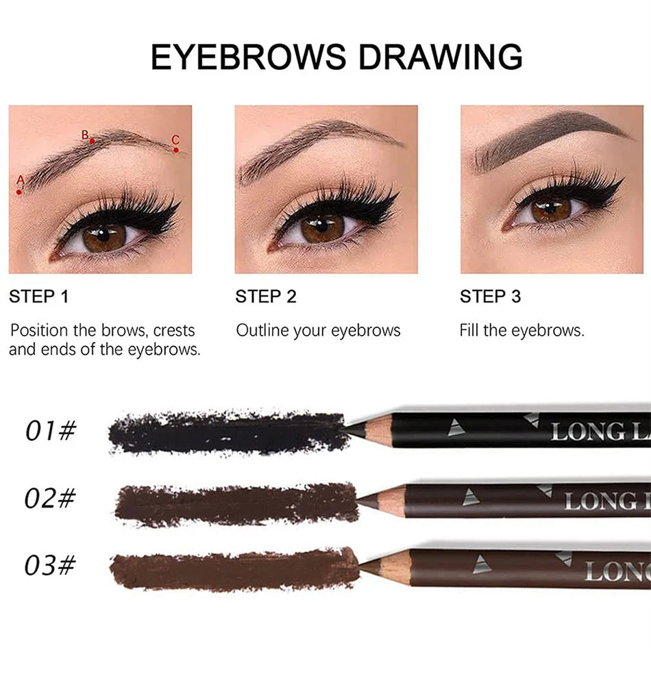 6/12Pcs Eye Brow Pencil Waterproof Professional