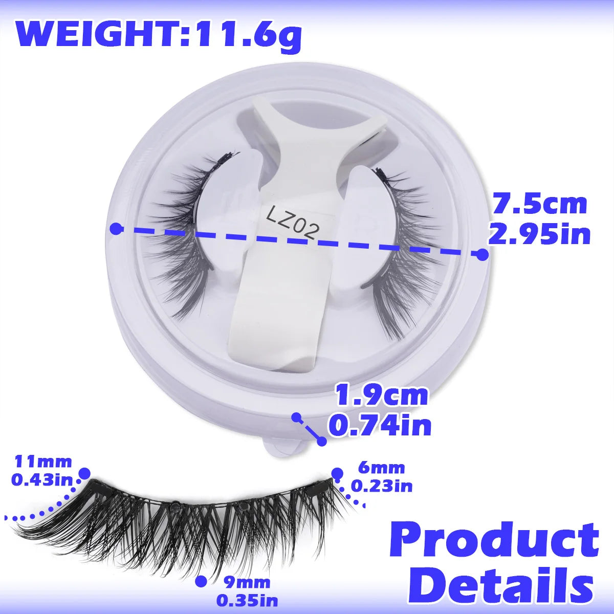 Hot 1 Pair Magnetic Eyelashes