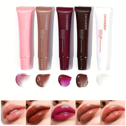 5-color glossy lip balm, moisturizing, hydrating and lightening lip lines