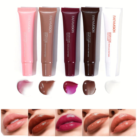 5-color glossy lip balm, moisturizing, hydrating and lightening lip lines