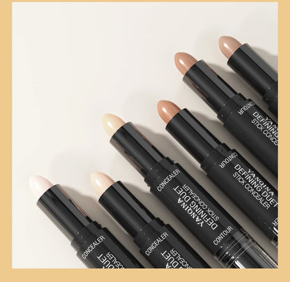 Contour Stick Duo, Double-Ended Highlight and Shadow Cream, Waterproof Full Coverage Concealer