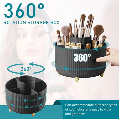 Makeup Brush Holder Organizer 5 Slot 360° Rotating