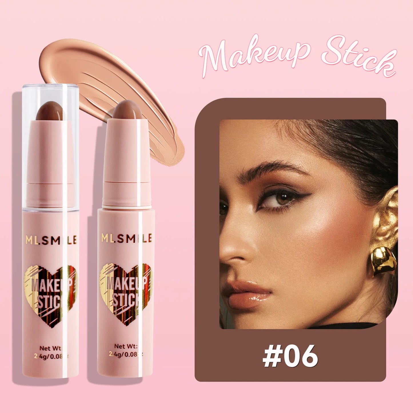 8 Color High Gloss Pearl Contouring Stick Face