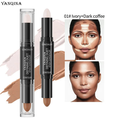 Contour Stick Duo, Double-Ended Highlight and Shadow Cream, Waterproof Full Coverage Concealer