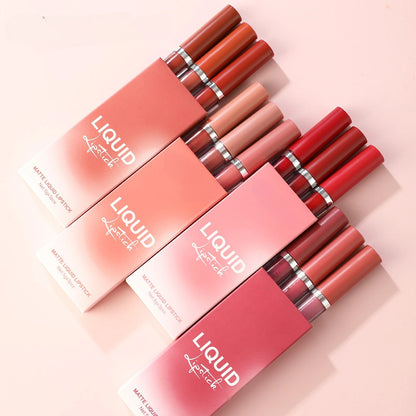 3pcs Velvet Matte Lip Gloss Set Waterproof Liquid Lipstick