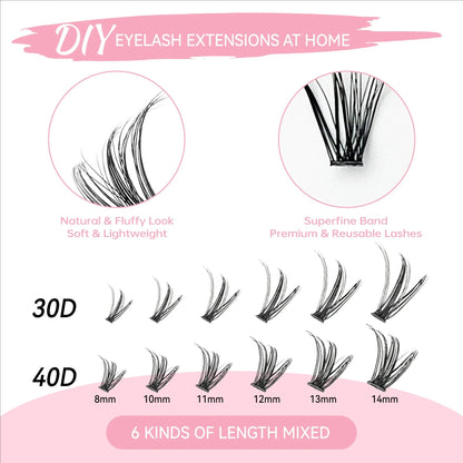 MJ DIY Lashes Extension Kit Eyelashes 200 PCS