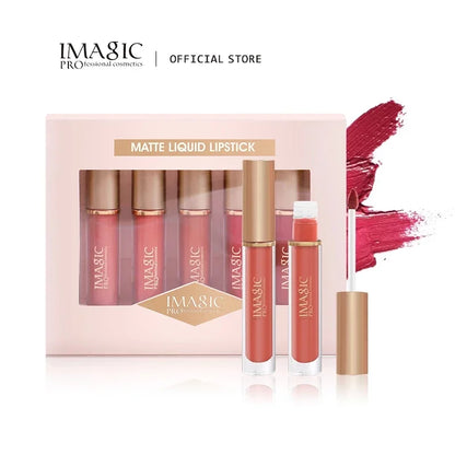 5-Color Set Waterproof Matte Nude Color Lipstick Lip Gloss