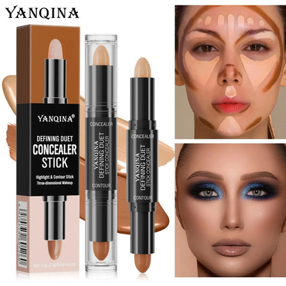 Contour Stick Duo, Double-Ended Highlight and Shadow Cream, Waterproof Full Coverage Concealer