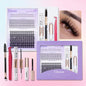 DIY Lash Extension Mix Styles Lash Clusters with Bond&Seal Remover Tweezers Lash Brush for Self Application Makeup