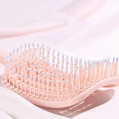 1Pcs Elastic Massage Comb Hollow Out Hair Brush Scalp Massage