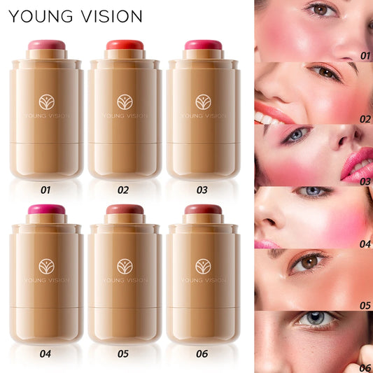 YOUNG VISION natural 6 color powder blusher stick