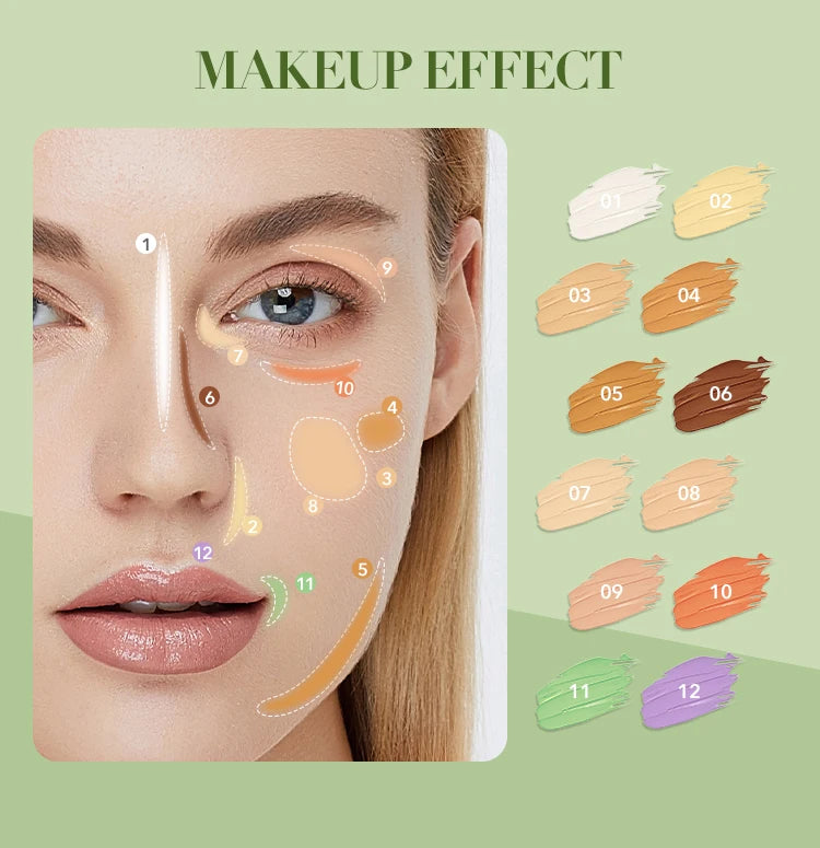 12-Color Concealer Foundation Cream