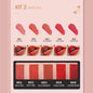 5-Color Set Waterproof Matte Nude Color Lipstick Lip Gloss