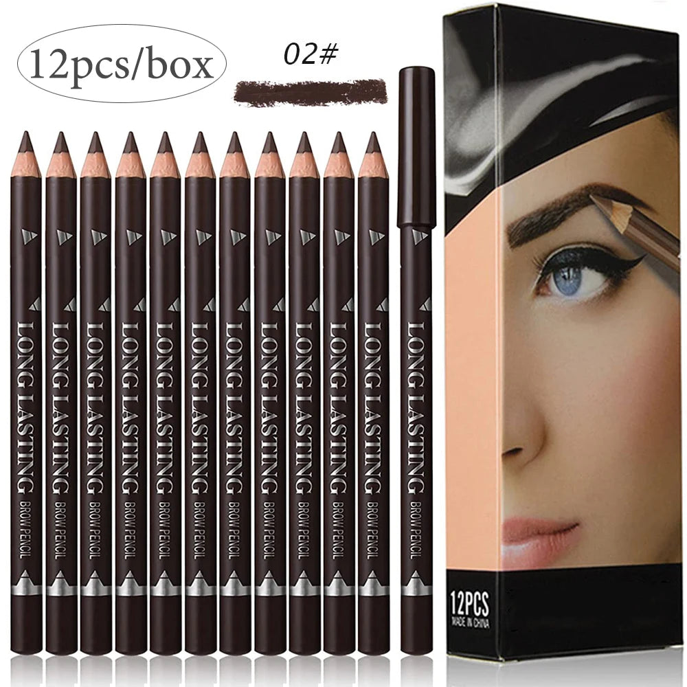 6/12Pcs Eye Brow Pencil Waterproof Professional