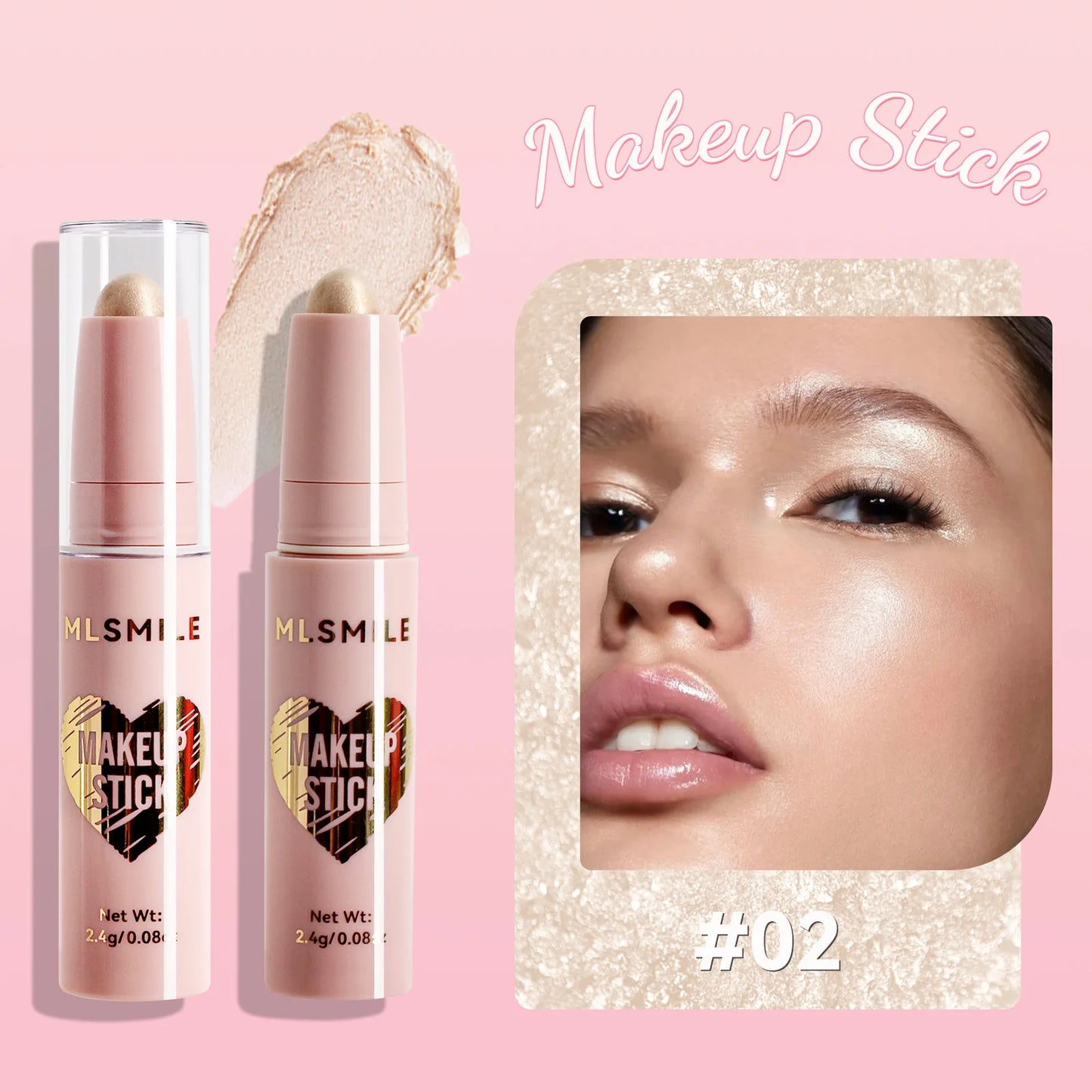 8 Color High Gloss Pearl Contouring Stick Face